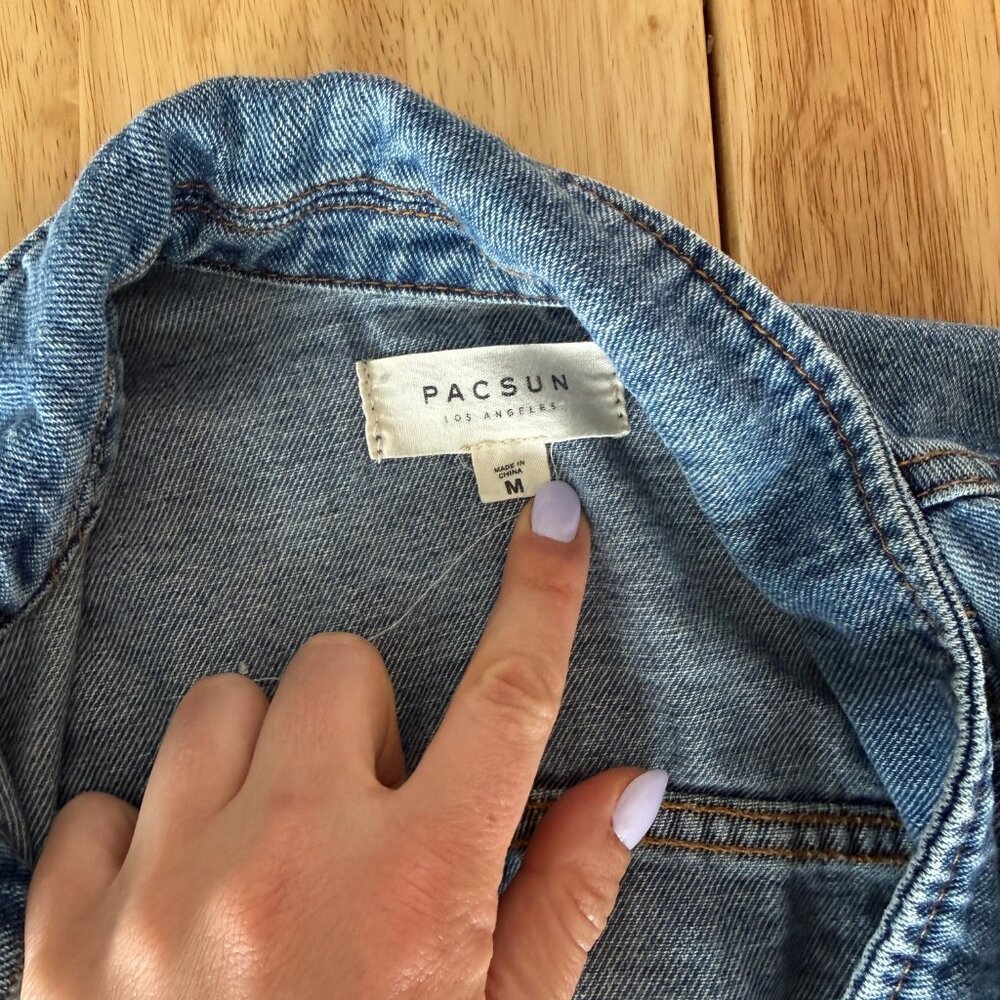 PacSun Medium Wash Jean Jacket (Size Medium) - Picture 2 of 3